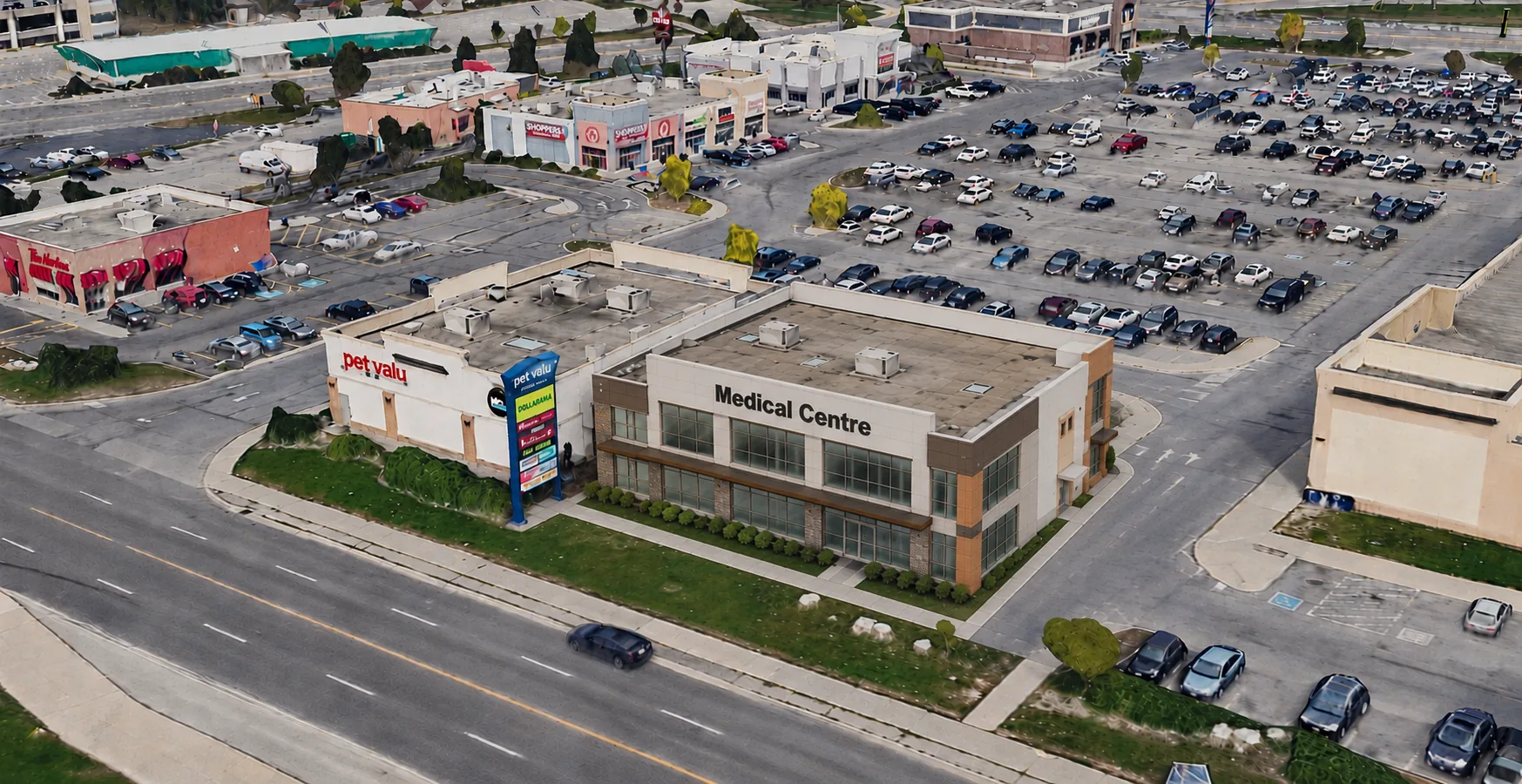 Rendering of the proposed medical building at the west siting option with Market Street South frontage